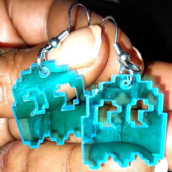 Blue Retro cartoon earrings - Picture 3 of 6